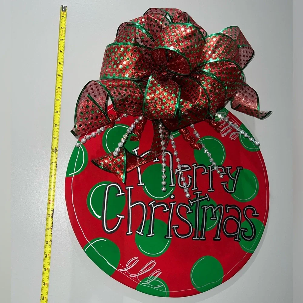 🔴 New - Christmas Wreath - Hand Crafted - Hand Painted - Hand Cut & Sanded Wood